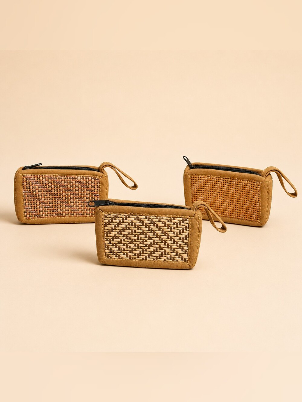 Handwoven rattan coin purse - Rectangular